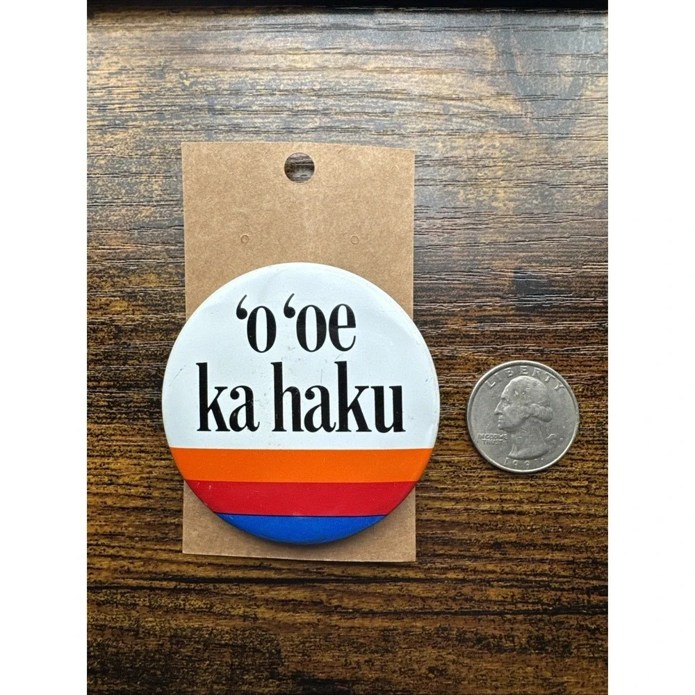 Vintage 80s 'o 'oe ka haku‎ United Airlines Hawaiian Promotional Pin Button